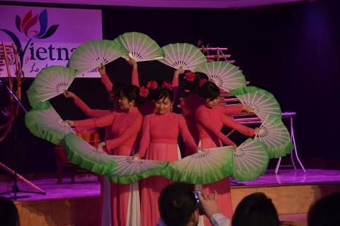 Représentation artistique lors de la cérémonie de promotion de l'image du Vietnam à Paris en janvier dernier. Photo/VNA 